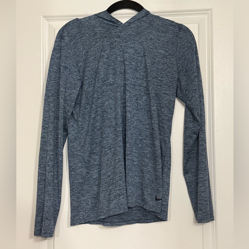 Nike Element Running Long Sleeve Shirt Women's M Blue Center Swoosh Dri-Fit